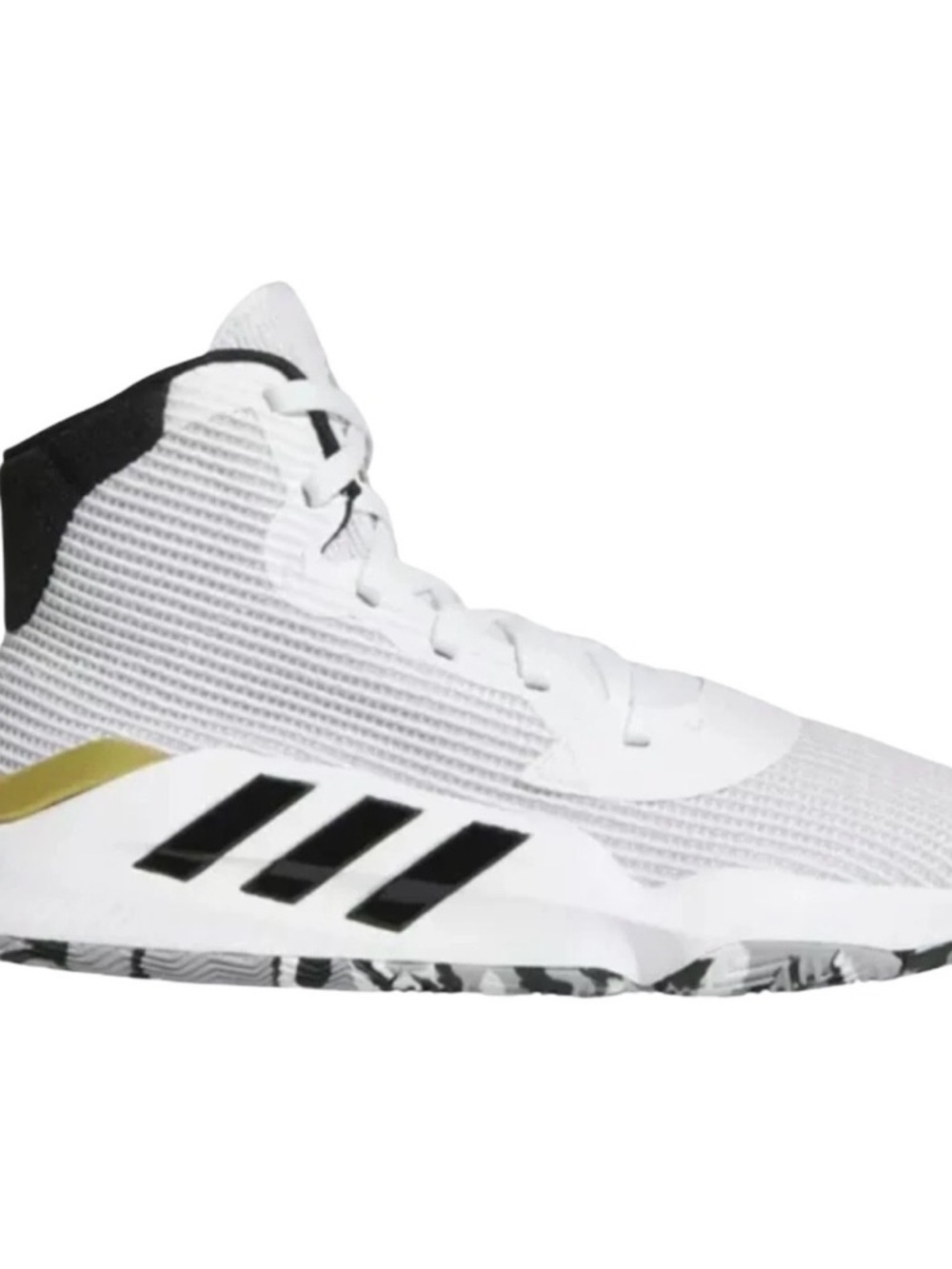 NEW Adidas Men's Pro Bounce 2019 Basketball Shoes White/Gold EE3896 Size 9.5
